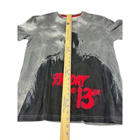 Friday The 13th Graphic T-Shirt Gray Red Jason Voorhees Horror Theme Oversized L - Picture 5 of 11